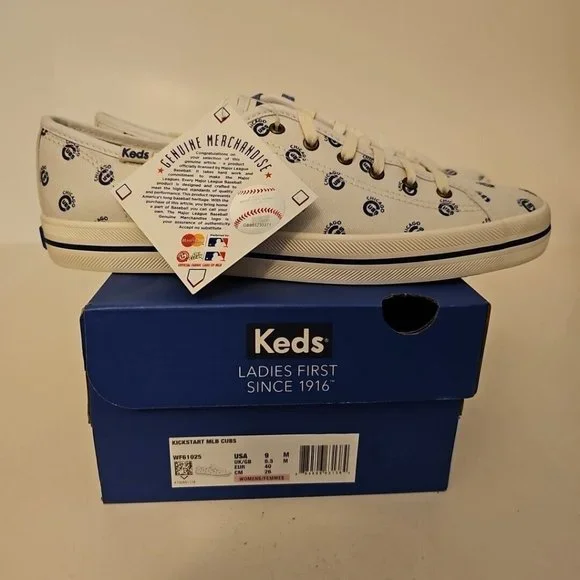 Keds Shoes Chicago Cubs Keds White Kickstart Repeat Logo